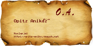 Opitz Anikó névjegykártya